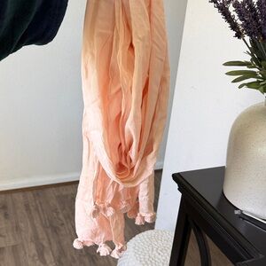 J Crew Peach Scarf with Tassels